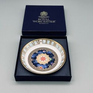 Royal Worcester Millennium Gold Coaster Trinket Dish 4 1/2”